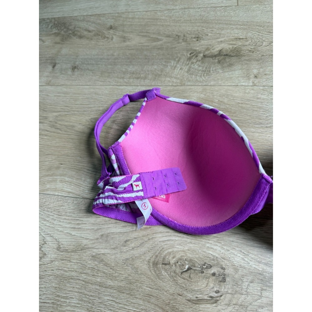 VS PINK Zebra Print Wear everywhere Demi Bra 36D Victorias Secret y2k style - Picture 9 of 11